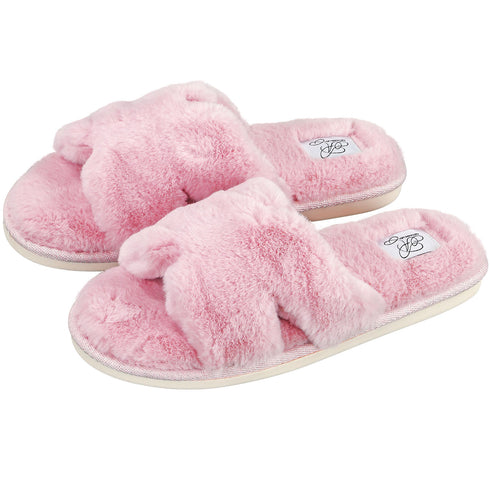 Faux Fur H Slipper - White